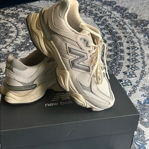 New Balance Off-White and Gray Sneakers